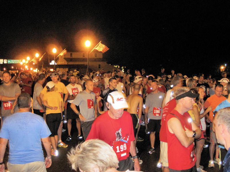 Crowd at the starting line at the first Heartland Half Marathon and 5k Sunday, September 2.