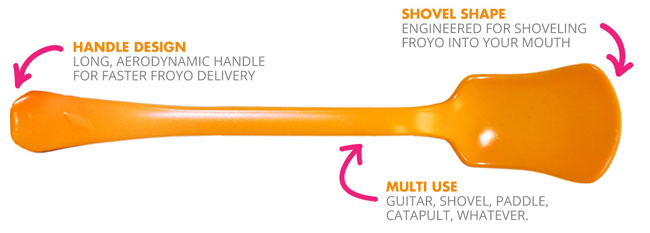 The unique spoon is a huge part of the brand's identity.