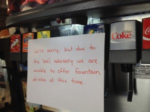 Fountain drinks will not be available through city-supplied businesses and restaurants. 