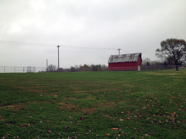 From inside the new dog park.
