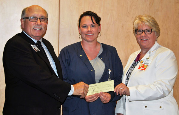 From left: Michael Jones, Executive Director of the Memorial Hospital Foundation, Cinda Schipp RN, and Tonya Heim.