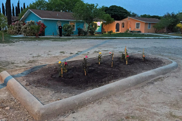 The completed flower garden.