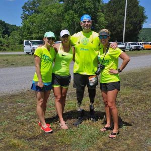 A team of amputees named the Bladerunners ran the race as well.