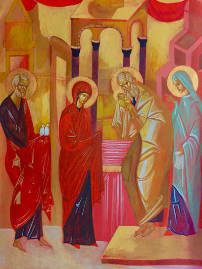 "Presentation of the Lord" by Chicago artist Joseph Malham can be viewed at the Saint Meinrad Archabbey Library Gallery through Aug. 31.