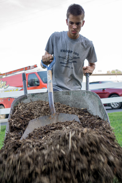 Nick Hedinger decided to create a handicap-accessible fitness center at the Jasper Lions Riverview Park. The new fitness area was completed Wednesday evening.