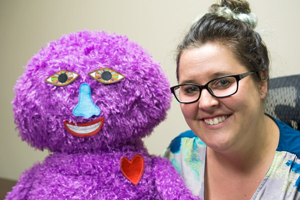Licensed Clinical Therapist Shannon Egg will open her practice, Play Therapy & Counseling, in Japser on Thursday. She provides play therapy with special toys and games like the Meebie she is holding in the photo.