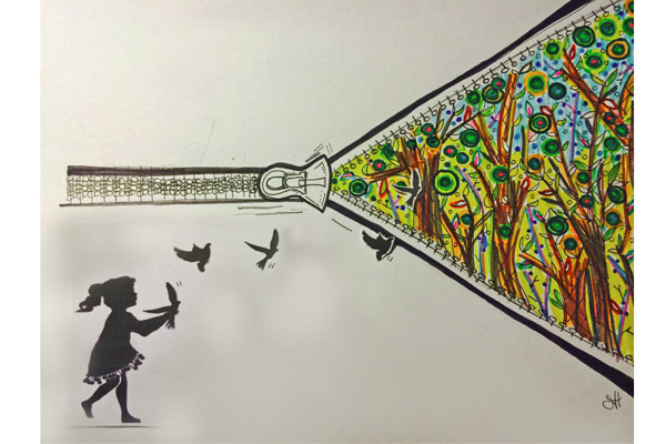 This is a general rendering of the artist's vision for the new mural. 