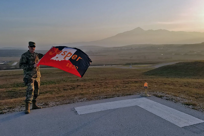 Jasper police officer Dakota Foote is serving overseas with the Indiana National Guard. 