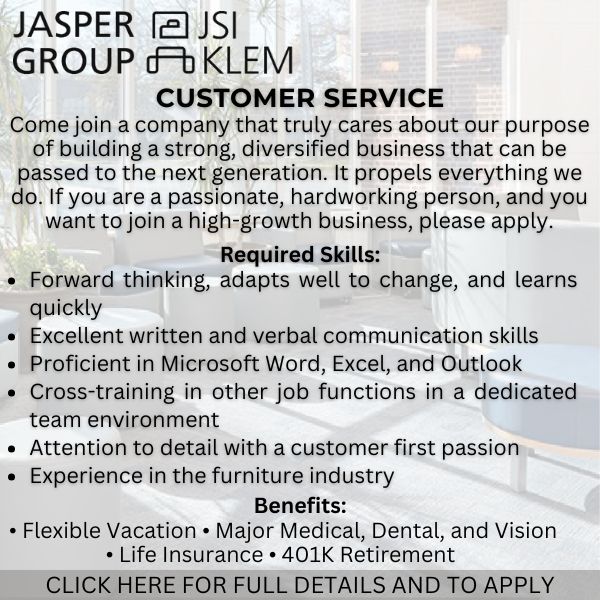 Jasper Group hiring for Customer Service