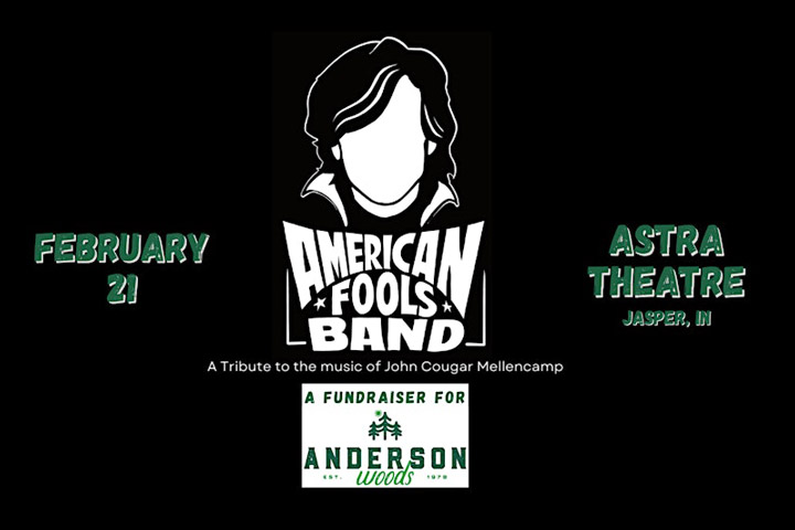 John Cougar Mellencamp tribute band, American Fools Band, performance benefits Anderson Woods