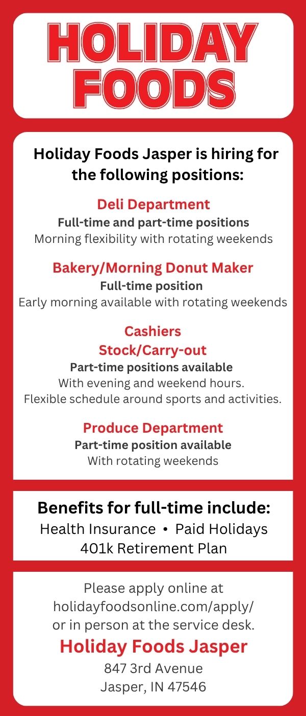 Holiday Foods Jasper now hiring