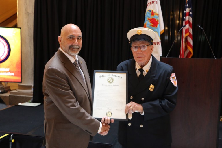 Huntingburg volunteer firefighter honored for 50 years of service