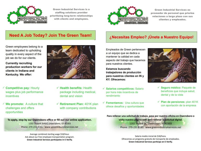 Green Industrial Service now hiring