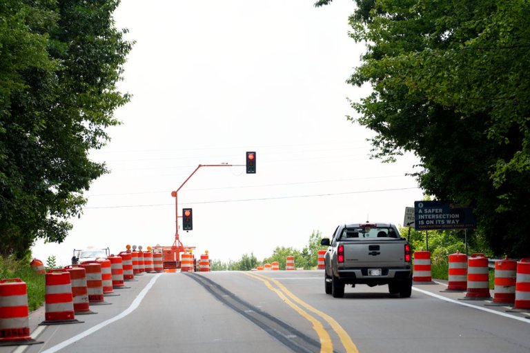 Bretzville roundabout construction restricting traffic
