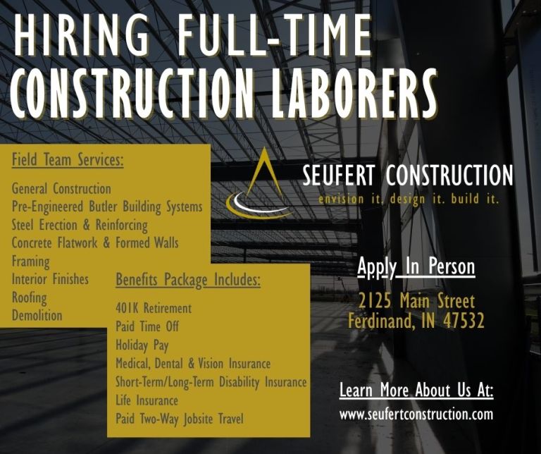 Seufert Construction seeking Construction Laborers