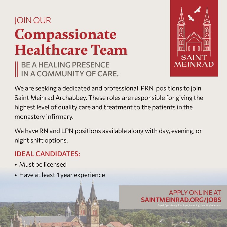 Saint Meinrad hiring for RNs and LPNs