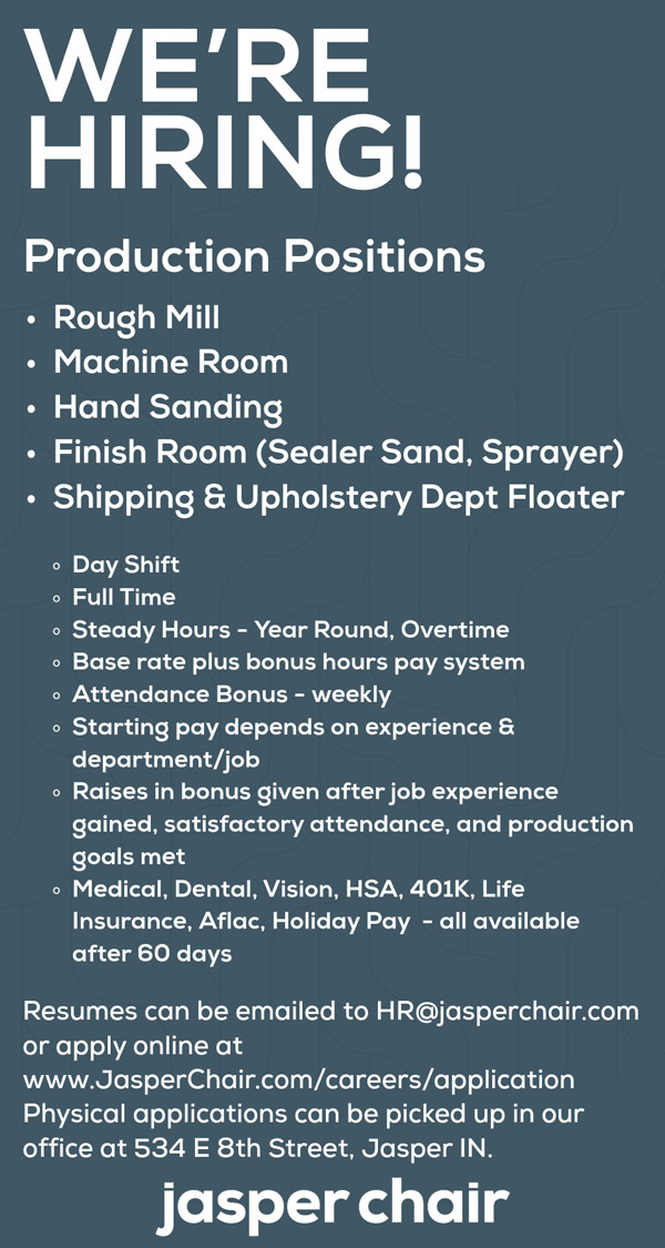 Jasper Chair hiring for Production
